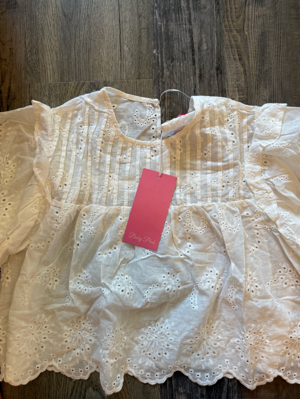 NWT White Eyelet Two-Piece Top & Shorts Set - Picture 3 of 7